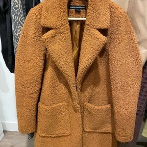 French Connection Tan Teddy Coat